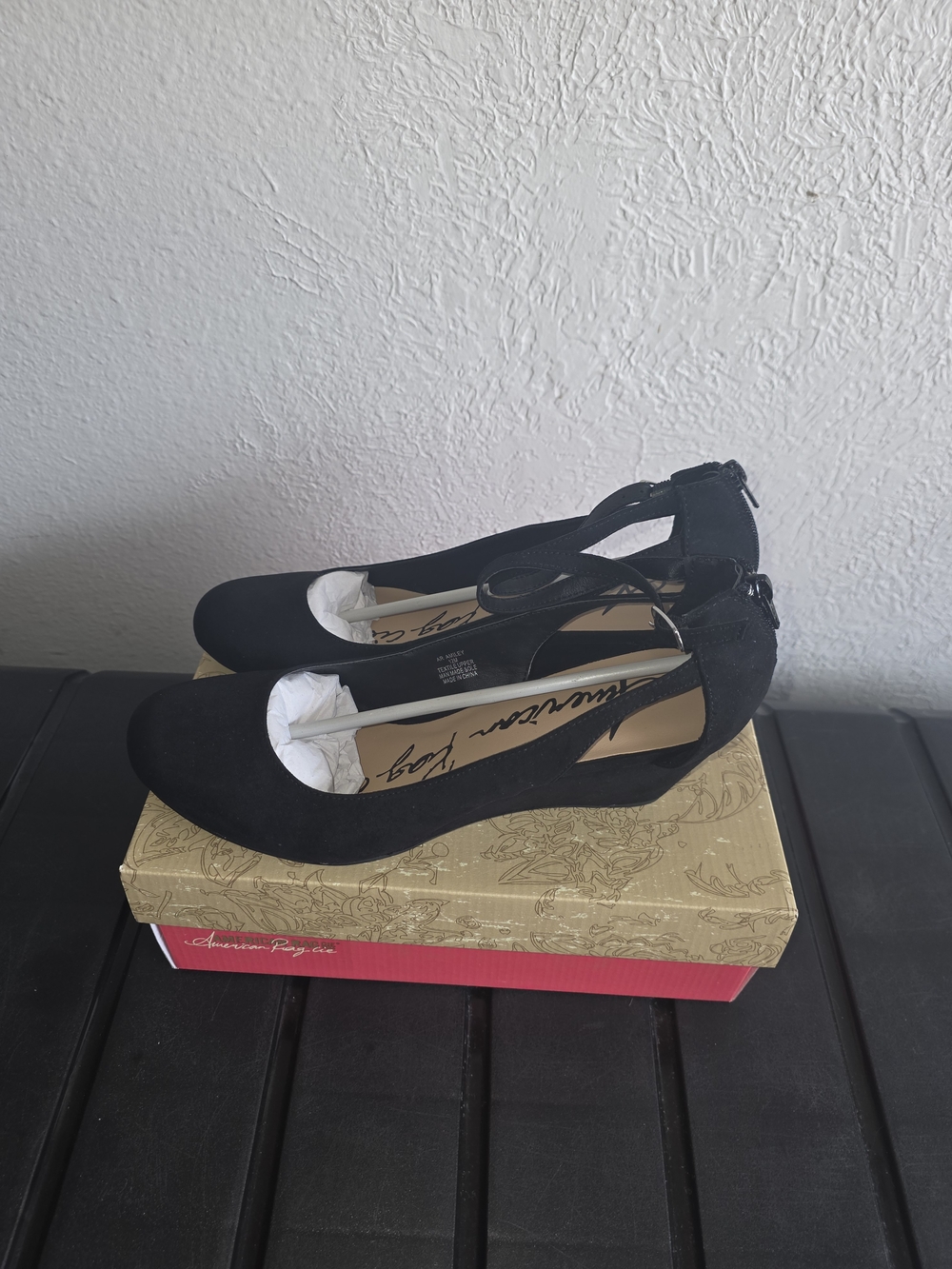 American Rag Black Ankle-Strap Platform Heels - Picture 4 of 14